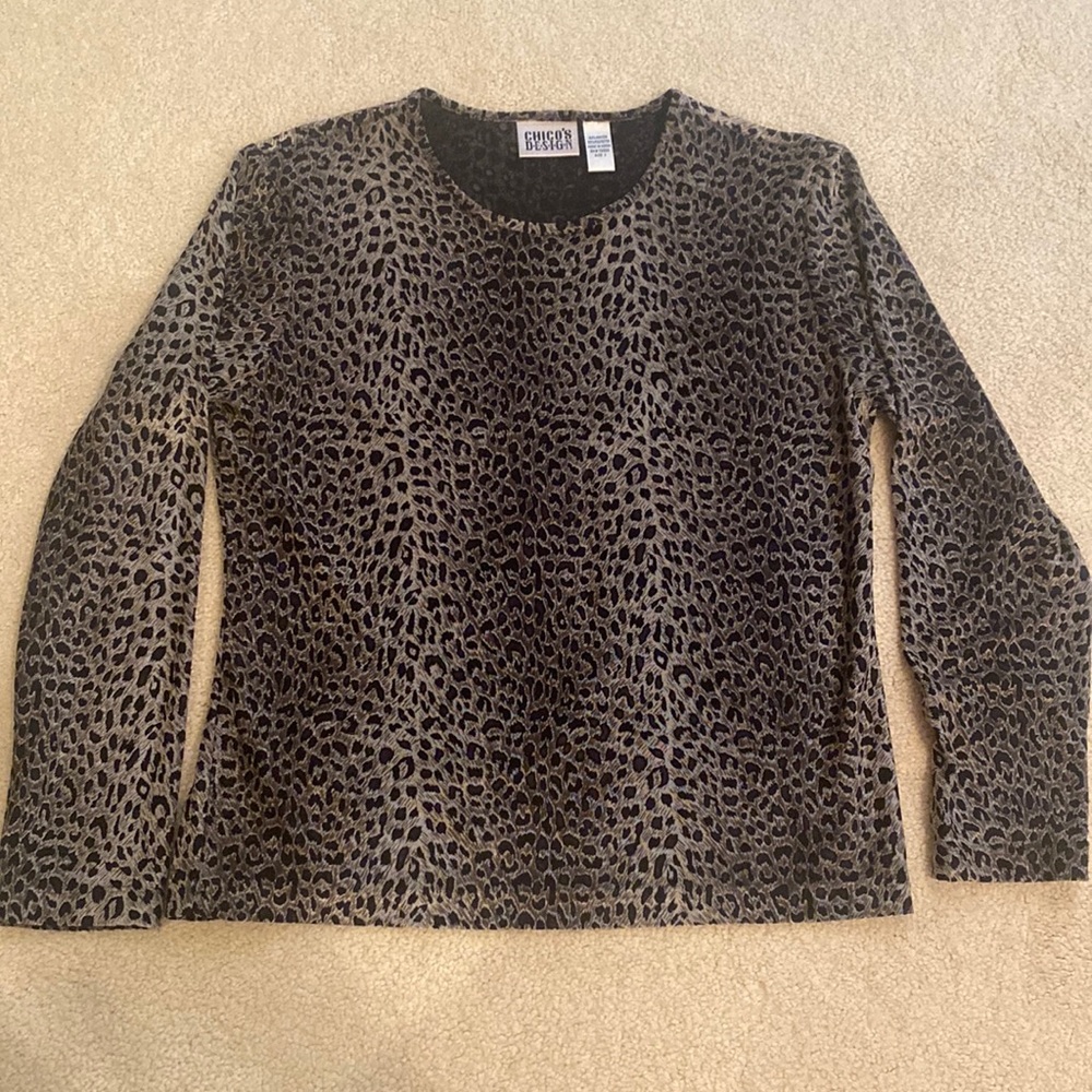 Chico’s long-sleeve animal print top